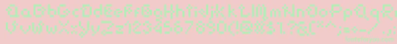 Czcionka FlowerPixellowzz – zielone czcionki na różowym tle