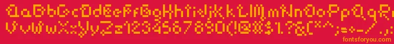 FlowerPixellowzz Font – Orange Fonts on Red Background