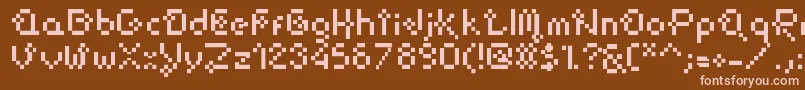 フォントFlowerPixellowzz – 茶色の背景にピンクのフォント