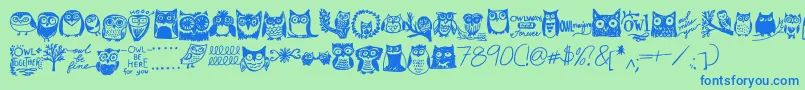 Owlmazing Font – Blue Fonts on Green Background