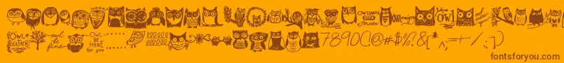 Więcej informacji o czcionce Owlmazing Czcionka Owlmazing – brązowe czcionki na pomarańczowym tle