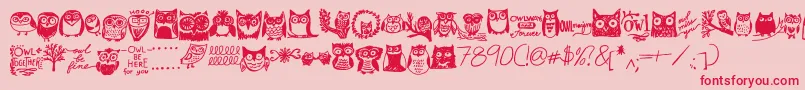 Owlmazing-fontti – punaiset fontit vaaleanpunaisella taustalla