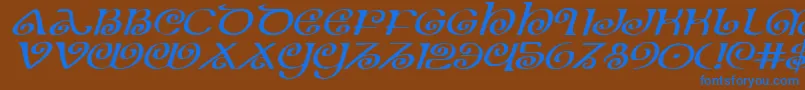 フォントTheShireExpandedItalic – 茶色の背景に青い文字