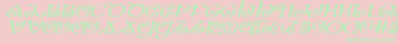 TheShireExpandedItalic Font – Green Fonts on Pink Background