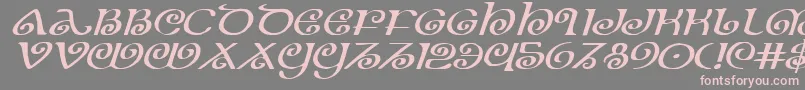 TheShireExpandedItalic Font – Pink Fonts on Gray Background