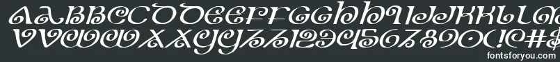 Шрифт TheShireExpandedItalic – белые шрифты на чёрном фоне