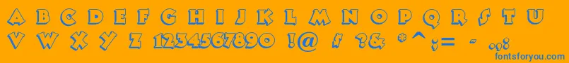 Tooneynoodle Font – Blue Fonts on Orange Background