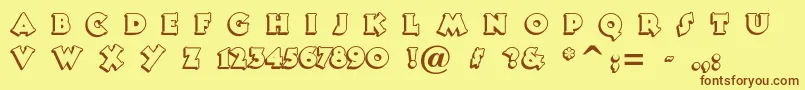 Tooneynoodle Font – Brown Fonts on Yellow Background