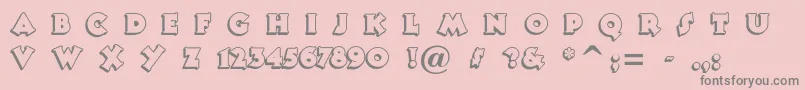 Tooneynoodle Font – Gray Fonts on Pink Background