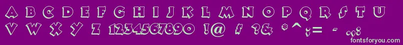 Tooneynoodle Font – Green Fonts on Purple Background