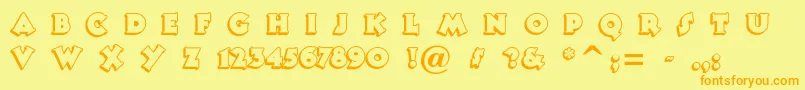 Tooneynoodle Font – Orange Fonts on Yellow Background