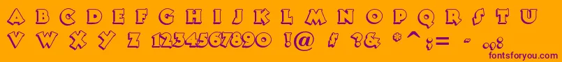 Tooneynoodle Font – Purple Fonts on Orange Background