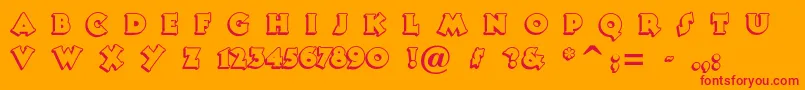 Tooneynoodle Font – Red Fonts on Orange Background