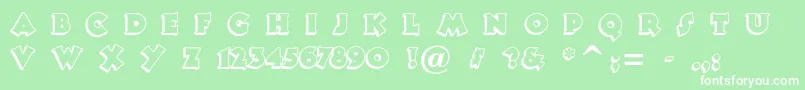 Tooneynoodle Font – White Fonts on Green Background