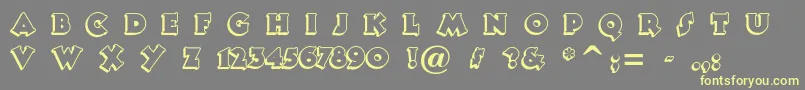 Tooneynoodle Font – Yellow Fonts on Gray Background