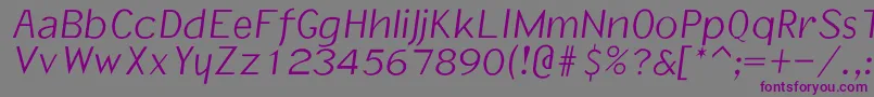 Memo Font – Purple Fonts on Gray Background
