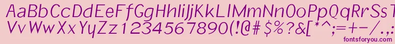 Fonte Memo – fontes roxas em um fundo rosa