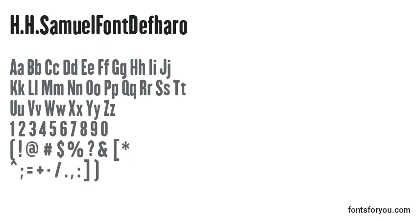 Czcionka H.H.SamuelFontDefharo – alfabet, cyfry, specjalne znaki