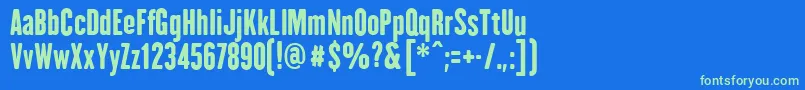 H.H.SamuelFontDefharo Font – Green Fonts on Blue Background