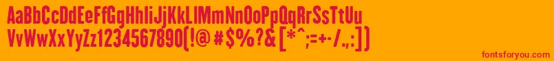 Шрифт H.H.SamuelFontDefharo – красные шрифты на оранжевом фоне
