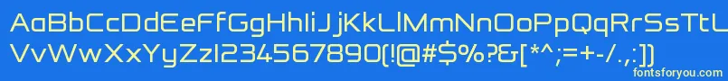 Police ReformationSansRegular – polices jaunes sur fond bleu