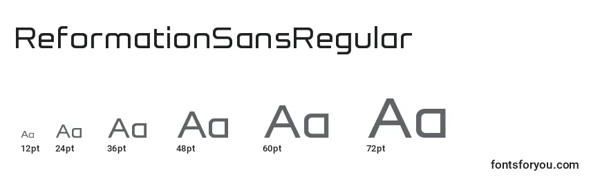 Размеры шрифта ReformationSansRegular