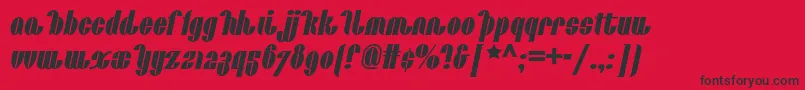 フォントCatalunyachoochoonf – 赤い背景に黒い文字