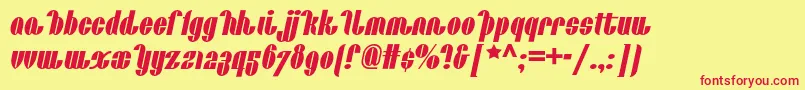 Шрифт Catalunyachoochoonf – красные шрифты на жёлтом фоне