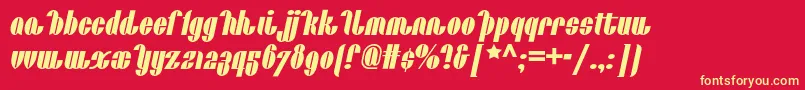 Catalunyachoochoonf Font – Yellow Fonts on Red Background