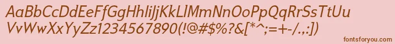 IkariusadfstdItalic Font – Brown Fonts on Pink Background