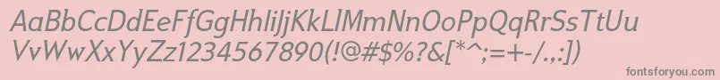 IkariusadfstdItalic Font – Gray Fonts on Pink Background