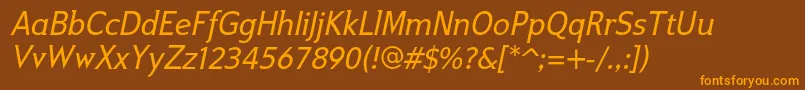 IkariusadfstdItalic Font – Orange Fonts on Brown Background