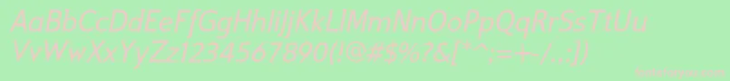 IkariusadfstdItalic Font – Pink Fonts on Green Background