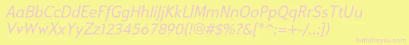 IkariusadfstdItalic Font – Pink Fonts on Yellow Background