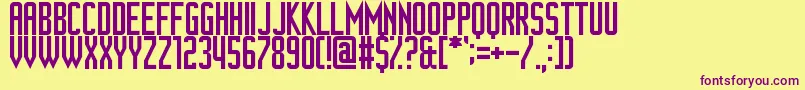 Ganymedian Font – Purple Fonts on Yellow Background