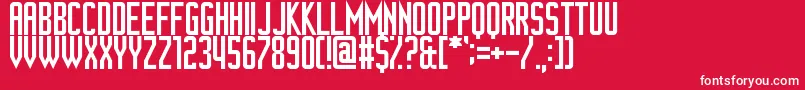 Ganymedian Font – White Fonts on Red Background