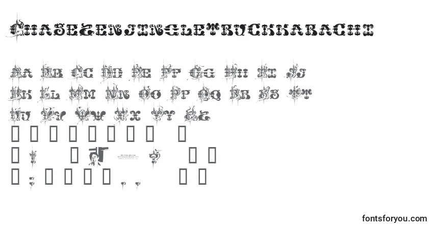 A fonte Chasezenjingletruckkarachi – alfabeto, números, caracteres especiais