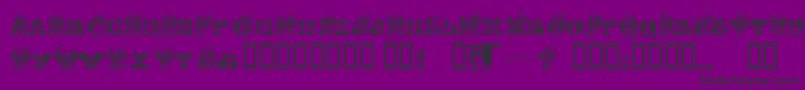 Chasezenjingletruckkarachi-Schriftart – Schwarze Schriften auf violettem Hintergrund