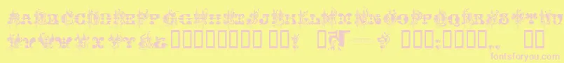 Chasezenjingletruckkarachi Font – Pink Fonts on Yellow Background
