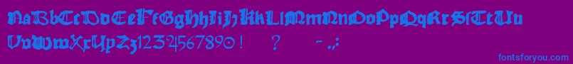Rhymechronicle1494 Font – Blue Fonts on Purple Background