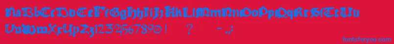 Rhymechronicle1494 Font – Blue Fonts on Red Background