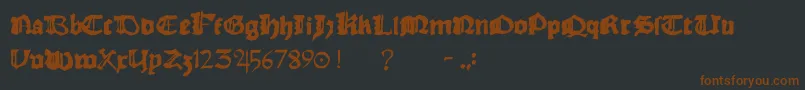 Шрифт Rhymechronicle1494 – коричневые шрифты на чёрном фоне