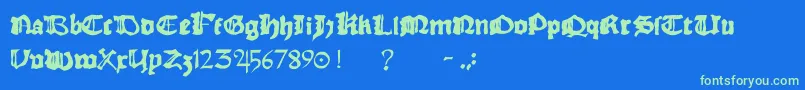 Rhymechronicle1494 Font – Green Fonts on Blue Background