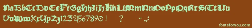 Rhymechronicle1494 Font – Green Fonts on Brown Background