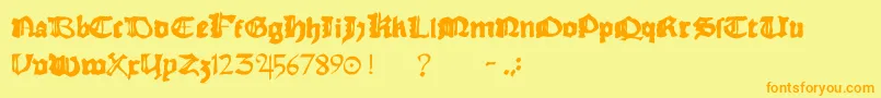 Rhymechronicle1494 Font – Orange Fonts on Yellow Background