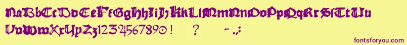 Rhymechronicle1494 Font – Purple Fonts on Yellow Background