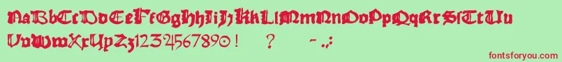 Rhymechronicle1494 Font – Red Fonts on Green Background