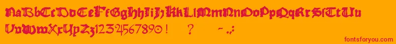 Rhymechronicle1494 Font – Red Fonts on Orange Background