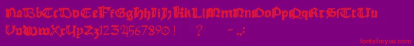 Rhymechronicle1494 Font – Red Fonts on Purple Background
