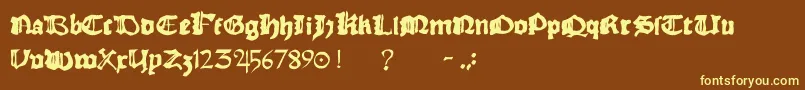 Rhymechronicle1494 Font – Yellow Fonts on Brown Background